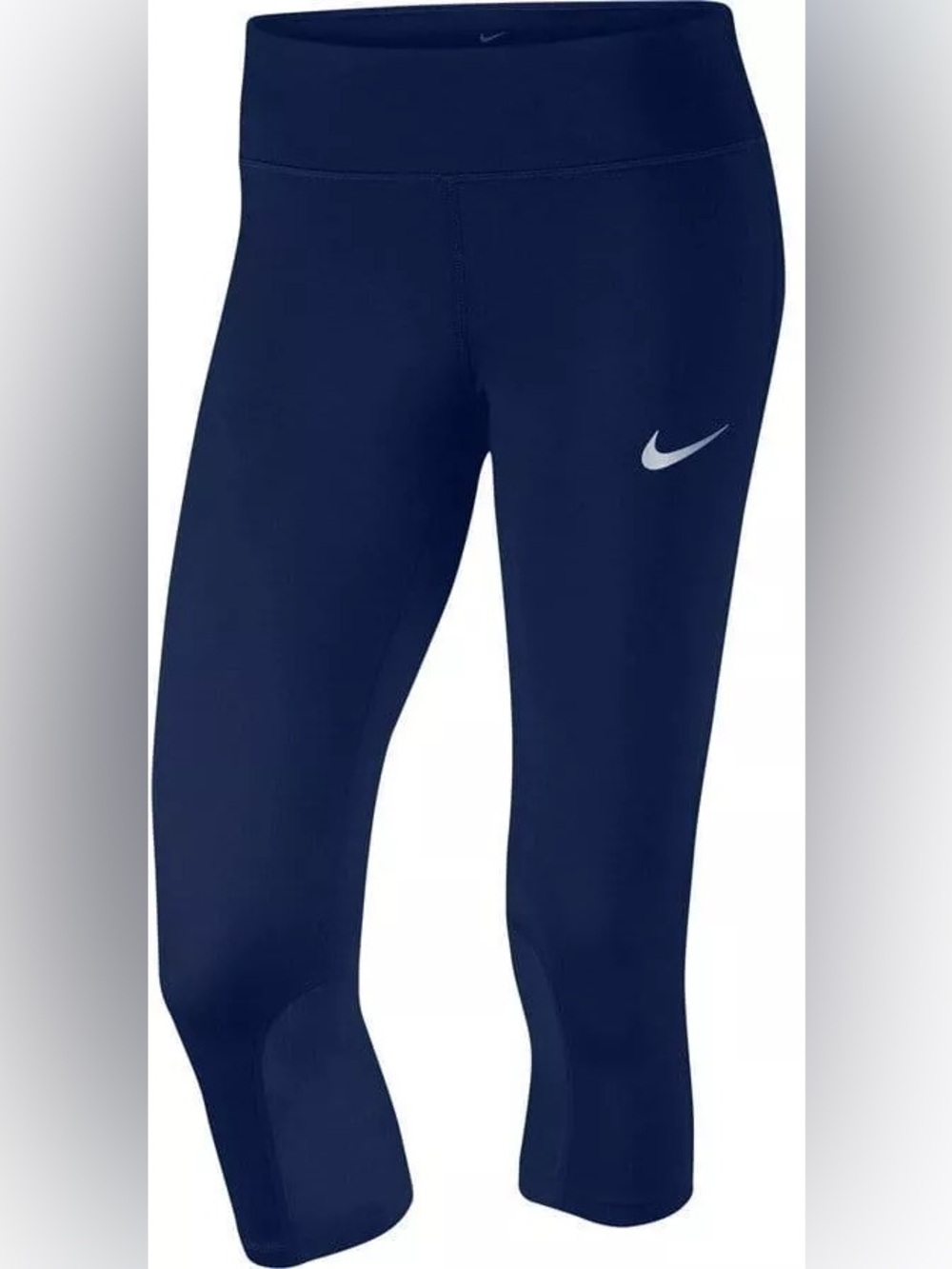 Nike Women’s Power Epic Run Dri-FIT Running Capri Leggings Blue Size Small Mesh